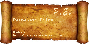 Petneházi Edina névjegykártya