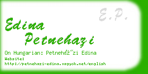 edina petnehazi business card